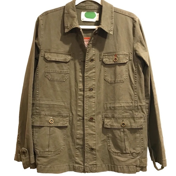 Anthropologie Jacket Military Army Green Lambswool Sweater Blanket Knit Back S - Picture 2 of 8